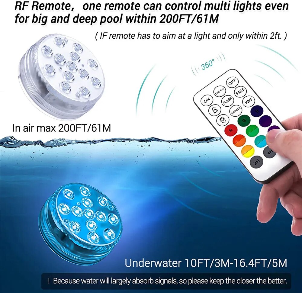 13 LEDs Magnetic Submersible Light