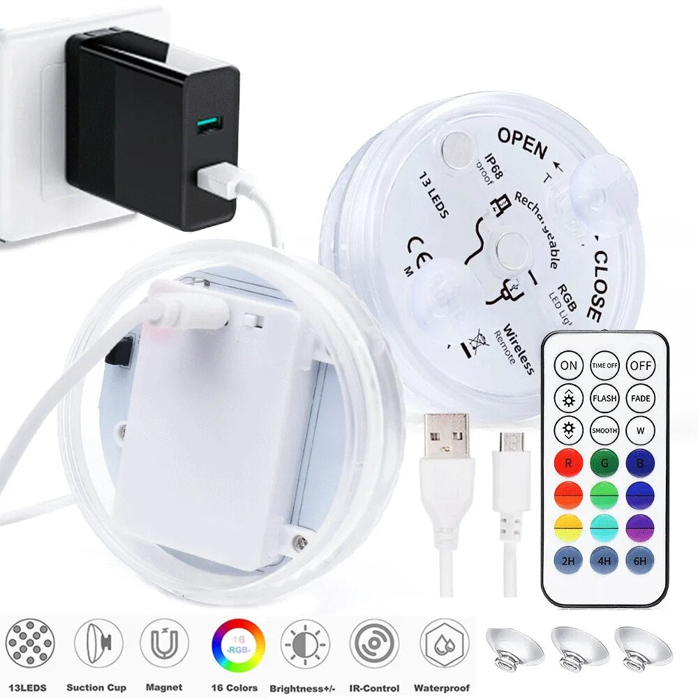 13 LEDs Magnetic Submersible Light