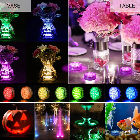 Load image into Gallery viewer, 13 LEDs Magnetic Submersible LED Light Waterproof Underwater Light USB Rechargeable Swimming Pool Night Lamp With Suction Cups
