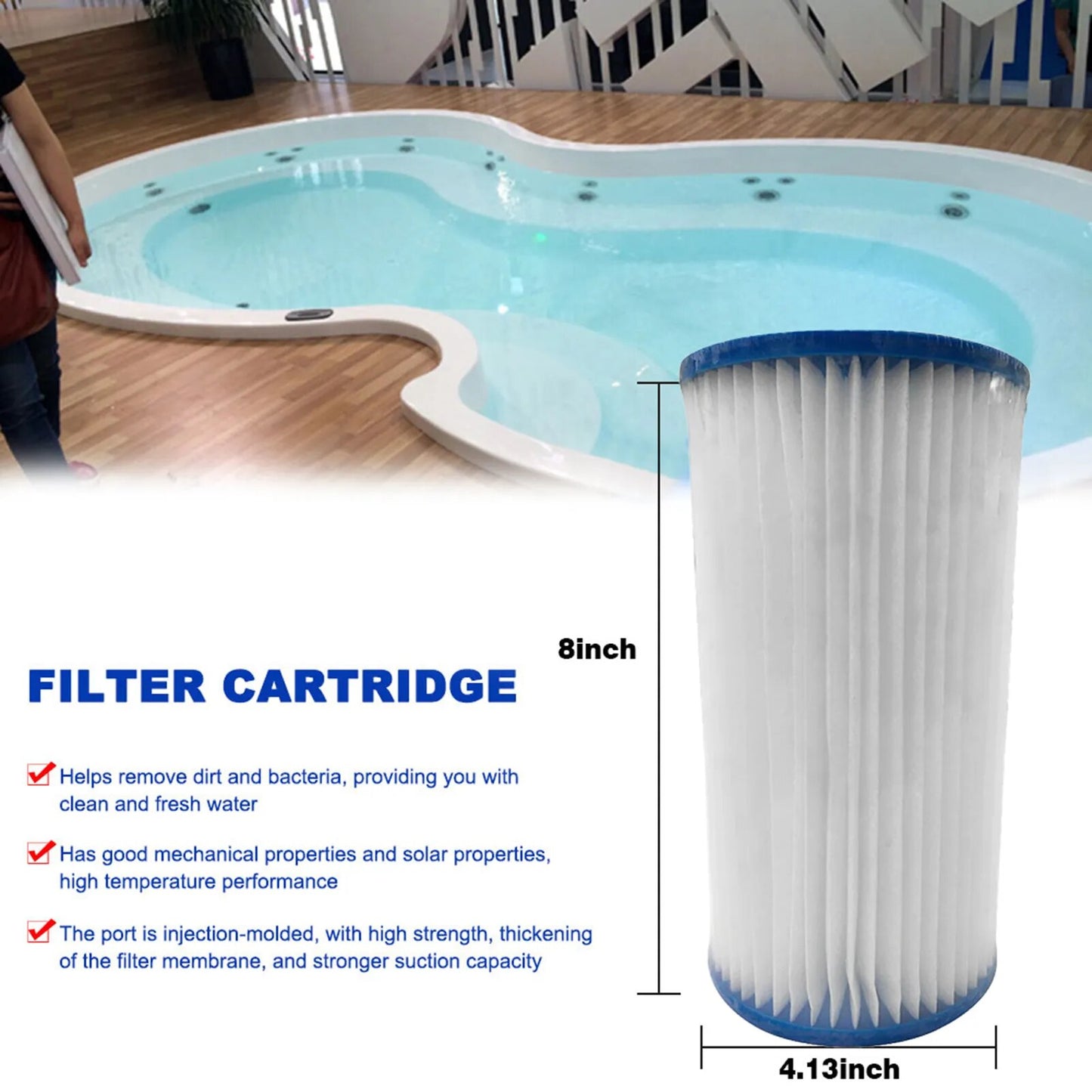 Swimming Pool Equipment Type A or Type C Filter Cartridge Pool Replacement Filter Cartridge for Swimming Pool Daily Care